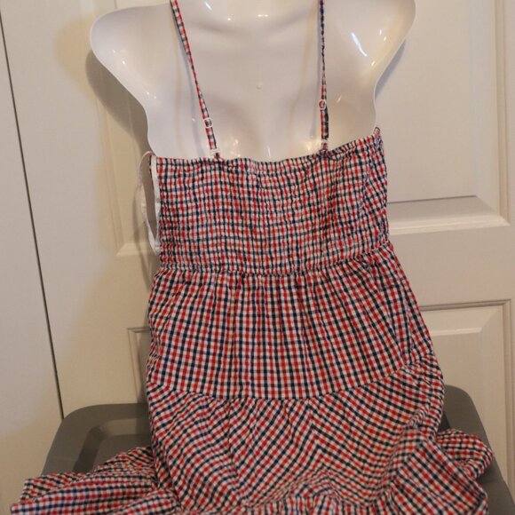 Jessica Simpson Red/White/Blue Gingham 100% Cotton Sundress Medium Summer - Picture 11 of 15